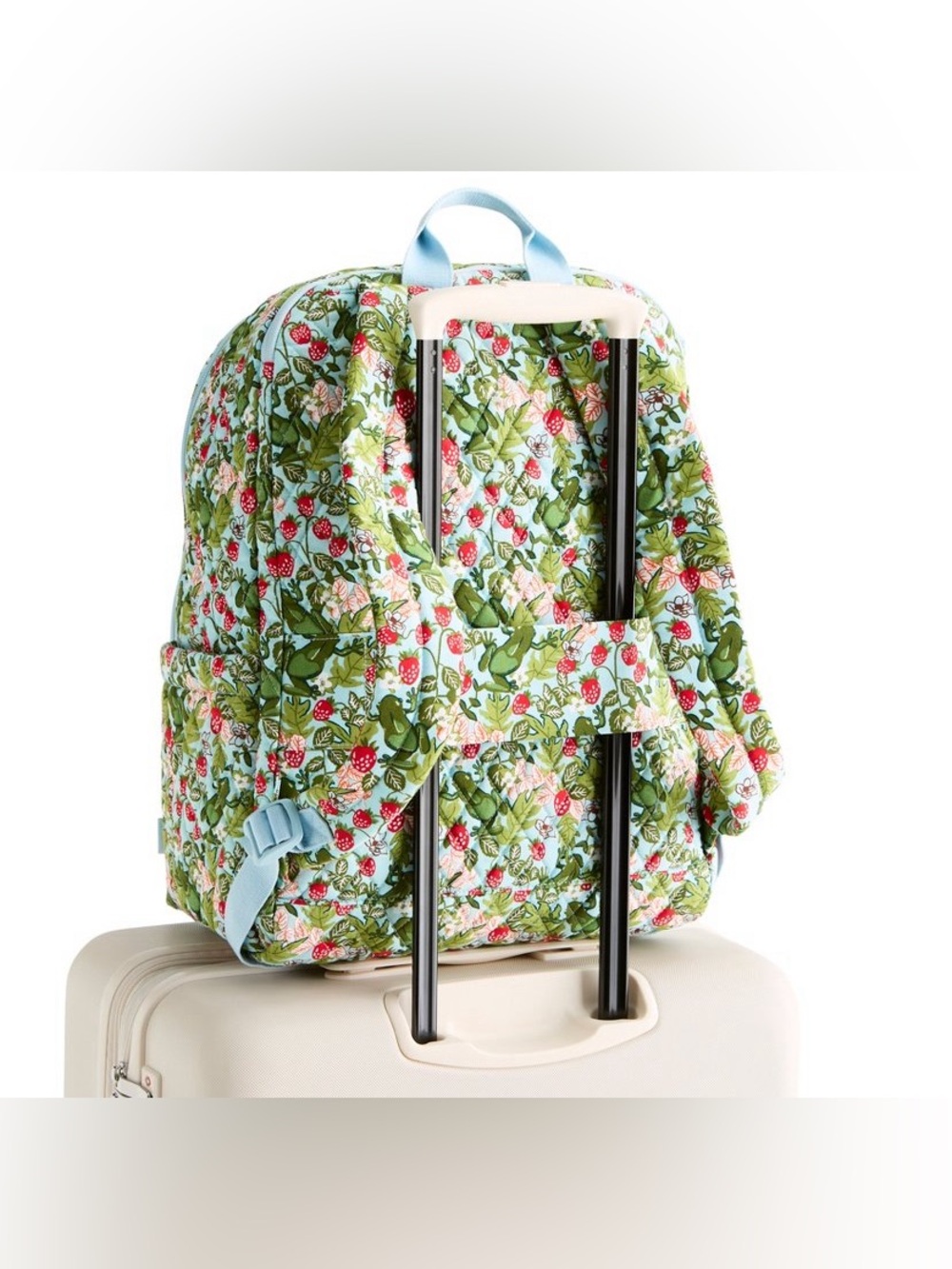 Vera Bradley Essential Large Backpack in Frogberry Garden Blue NWT - Picture 4 of 6